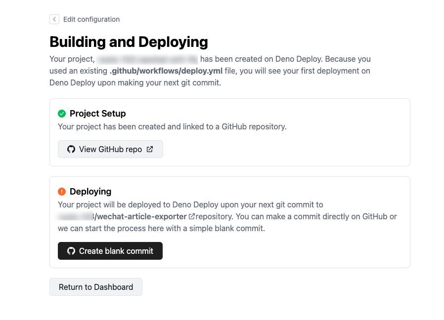 deno deploy project result