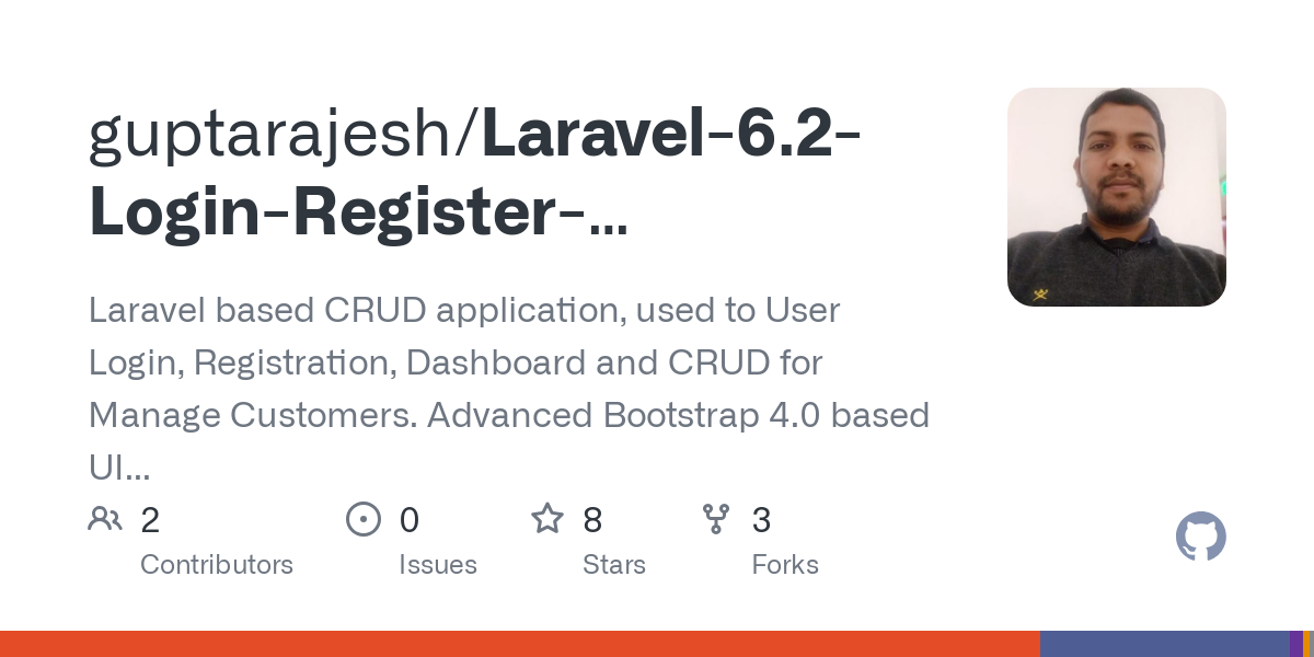 Laravel 6.2 Login Register Dashboard CRUD Operations