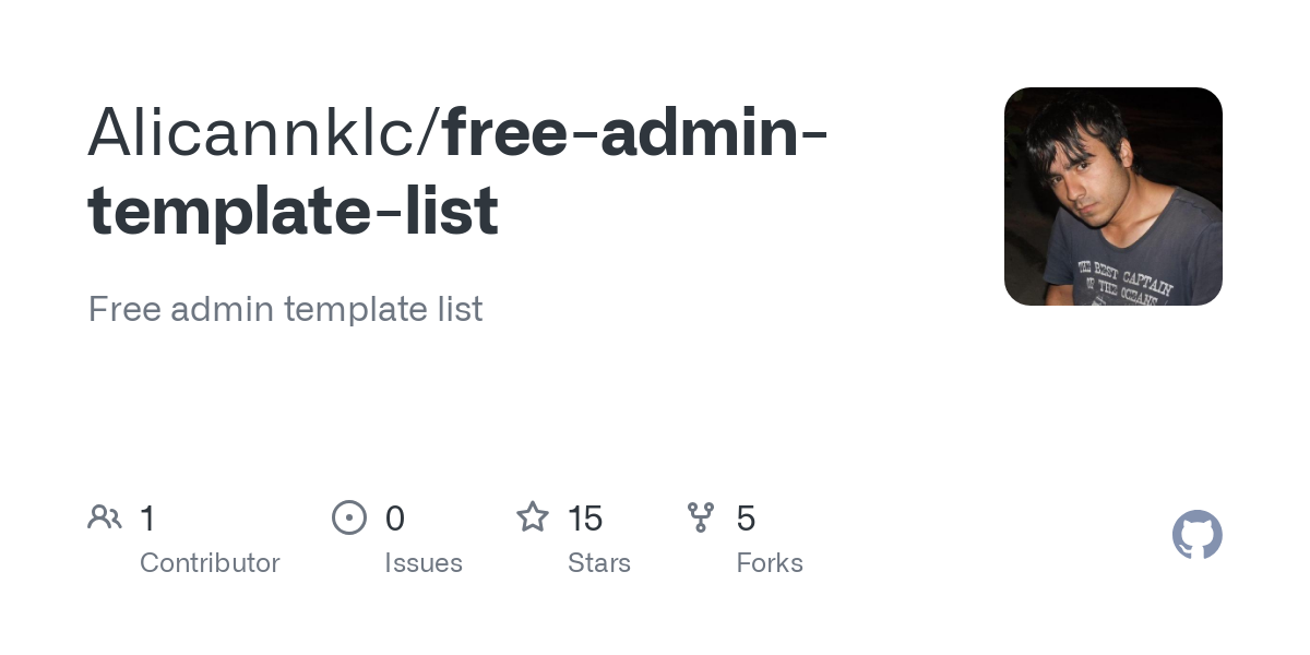 free admin template list