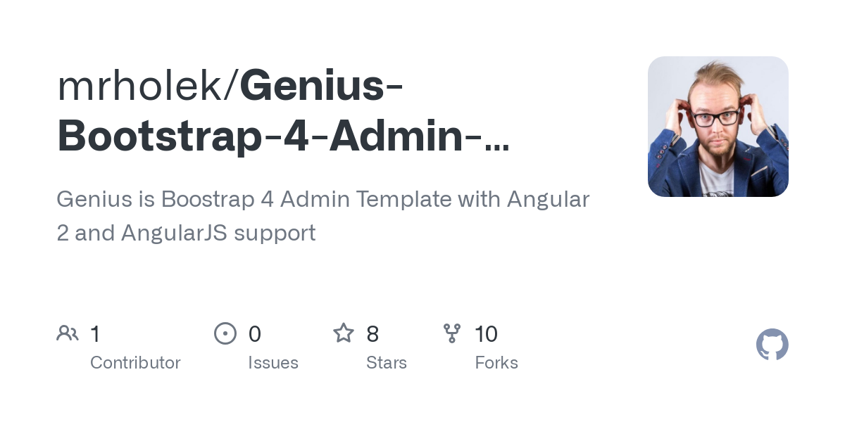 Genius Bootstrap 4 Admin Template with AngularJS Angular 2 support