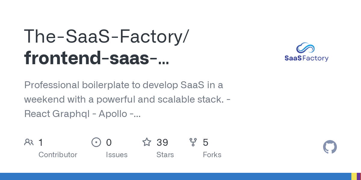 frontend saas boilerplate react apollo graphql TS