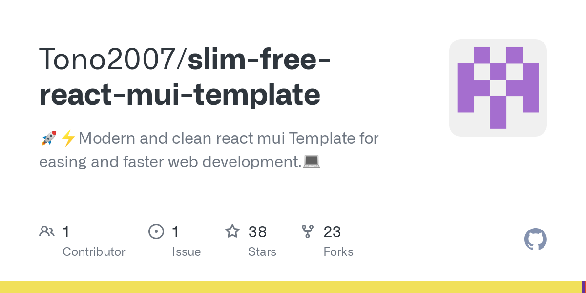 slim free react mui template