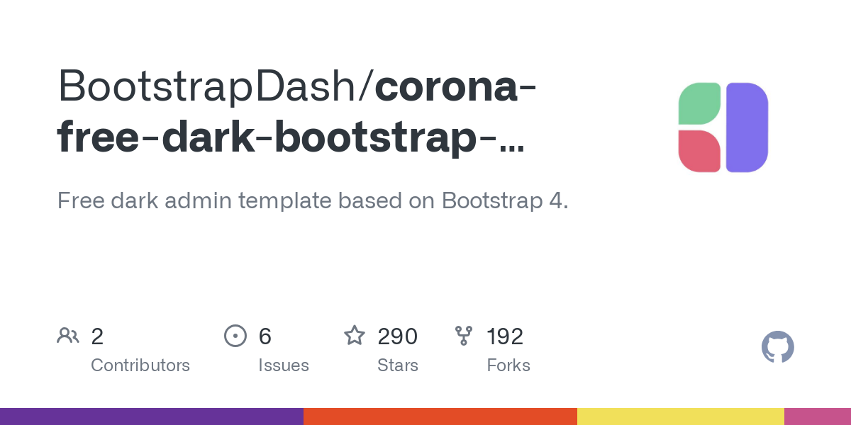 corona free dark bootstrap admin template