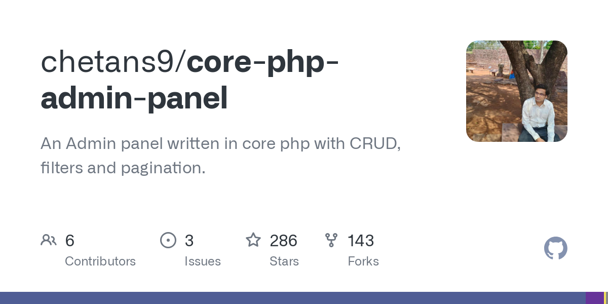 core php admin panel