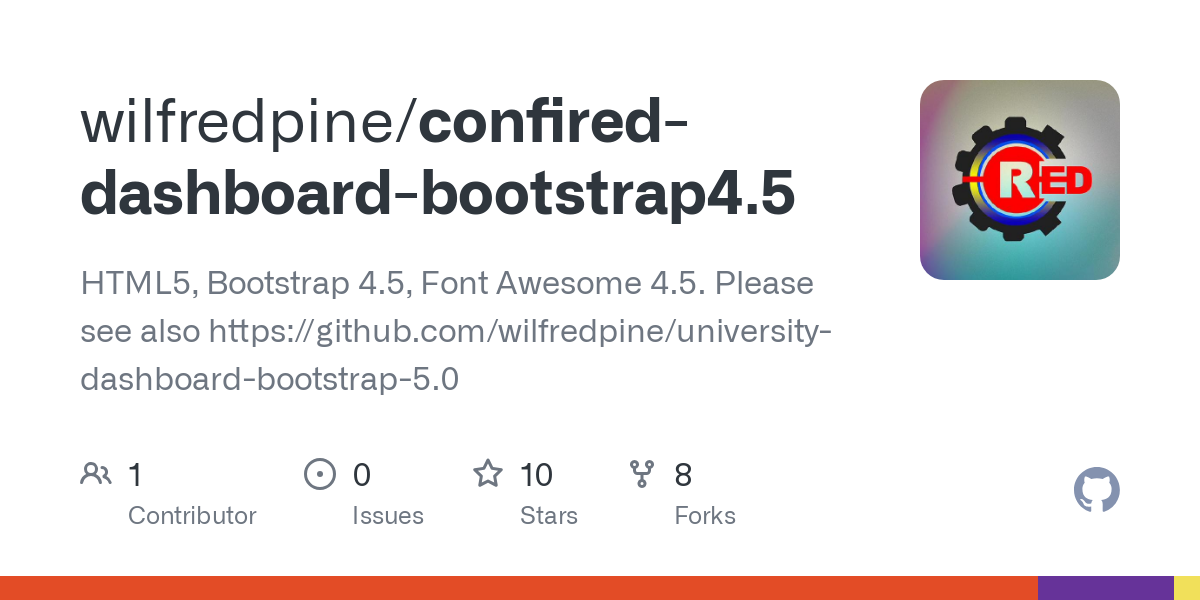 confired dashboard bootstrap4.5