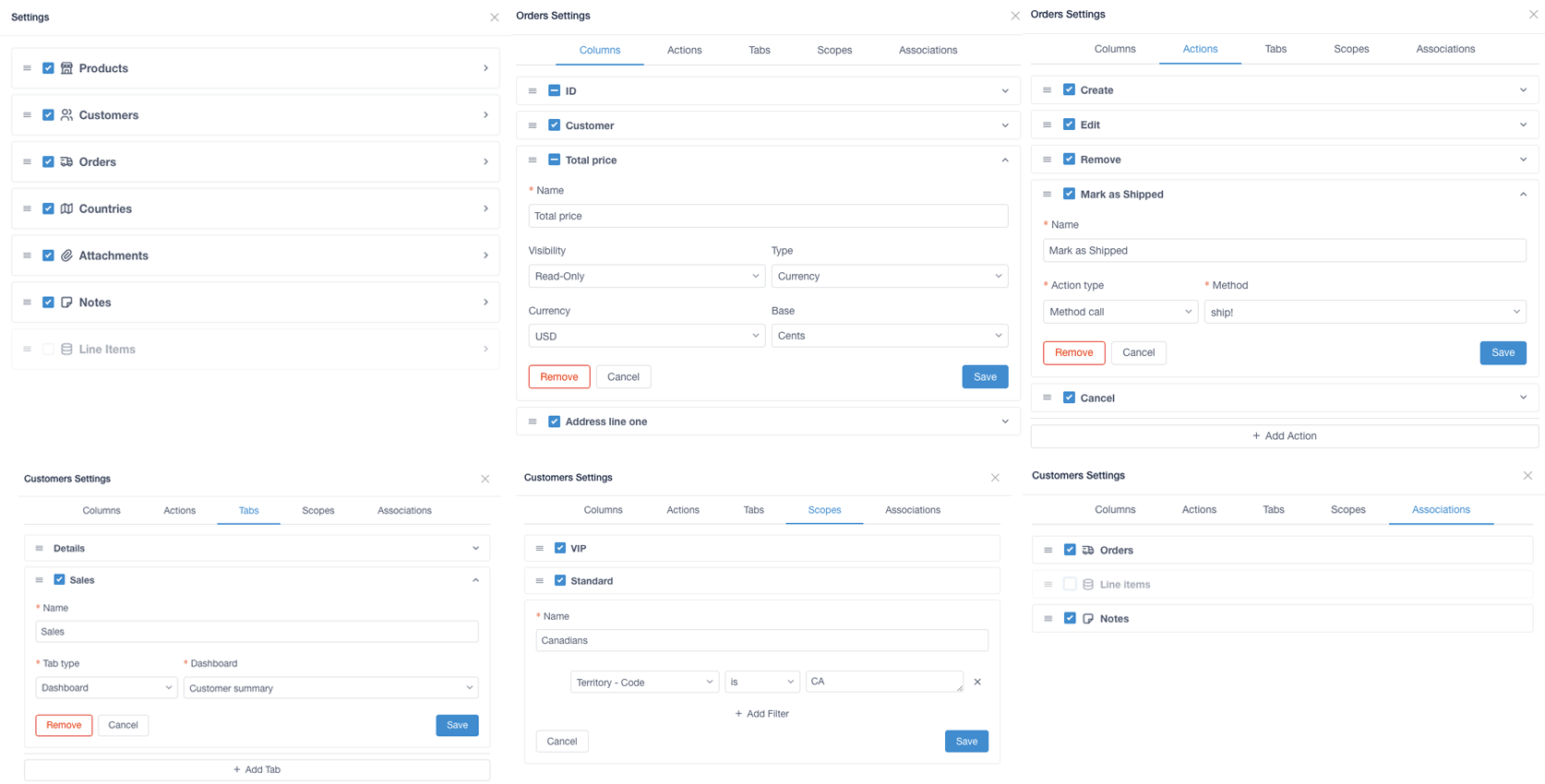 Interface utilisateur des paramètres