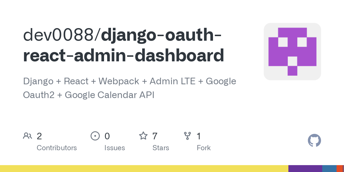 django oauth react admin dashboard