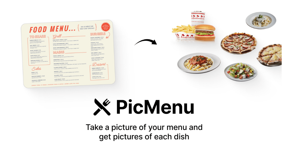 PICMENU: Utilisez l'IA pour voir la visualisation du menu avec une seule photo pour générer un article de menu de haute qualité-AI