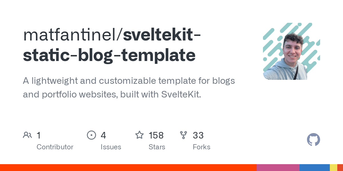 sveltekit static blog template