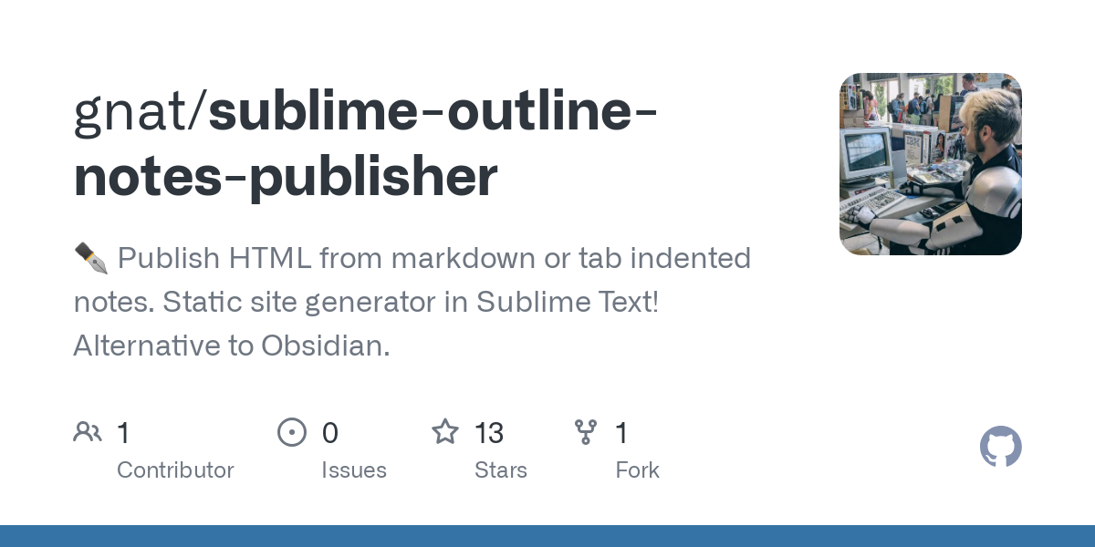 sublime outline notes publisher