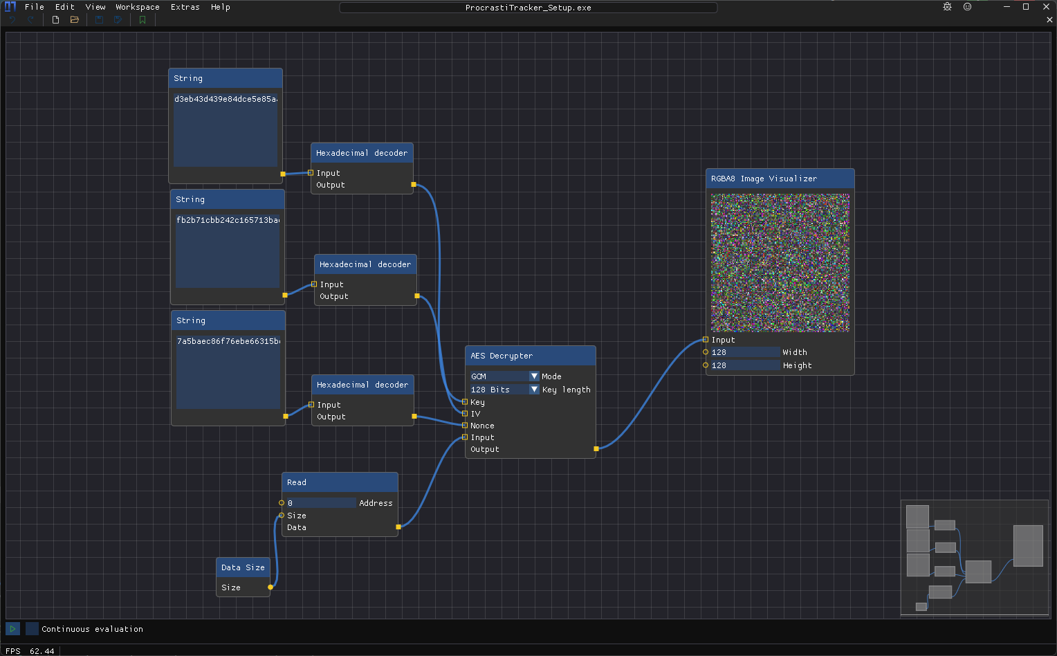 Data Processor decrypting some data and displaying it as an image