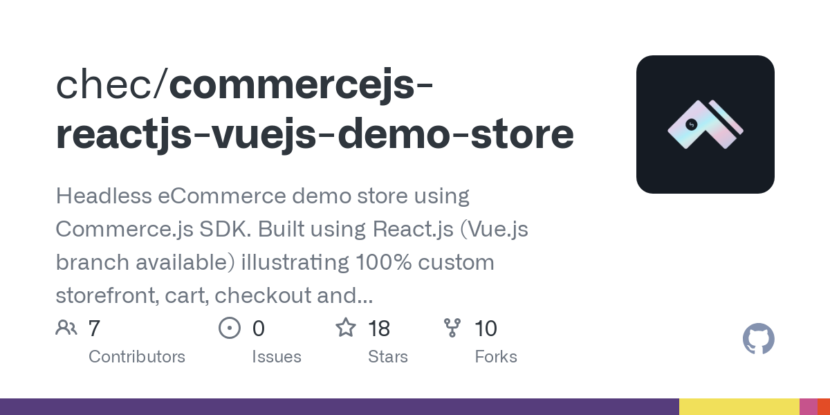 commercejs reactjs vuejs demo store