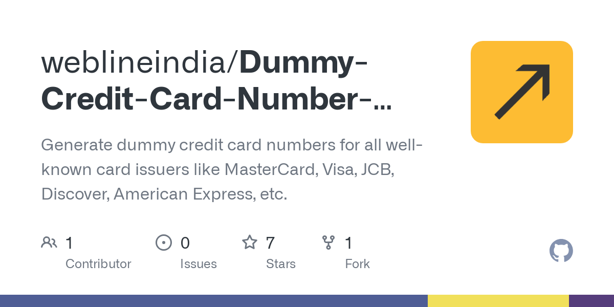 Dummy Credit Card Number Generator