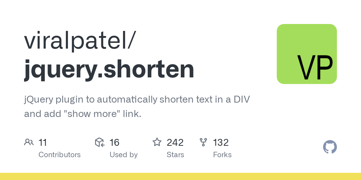 jquery.shorten