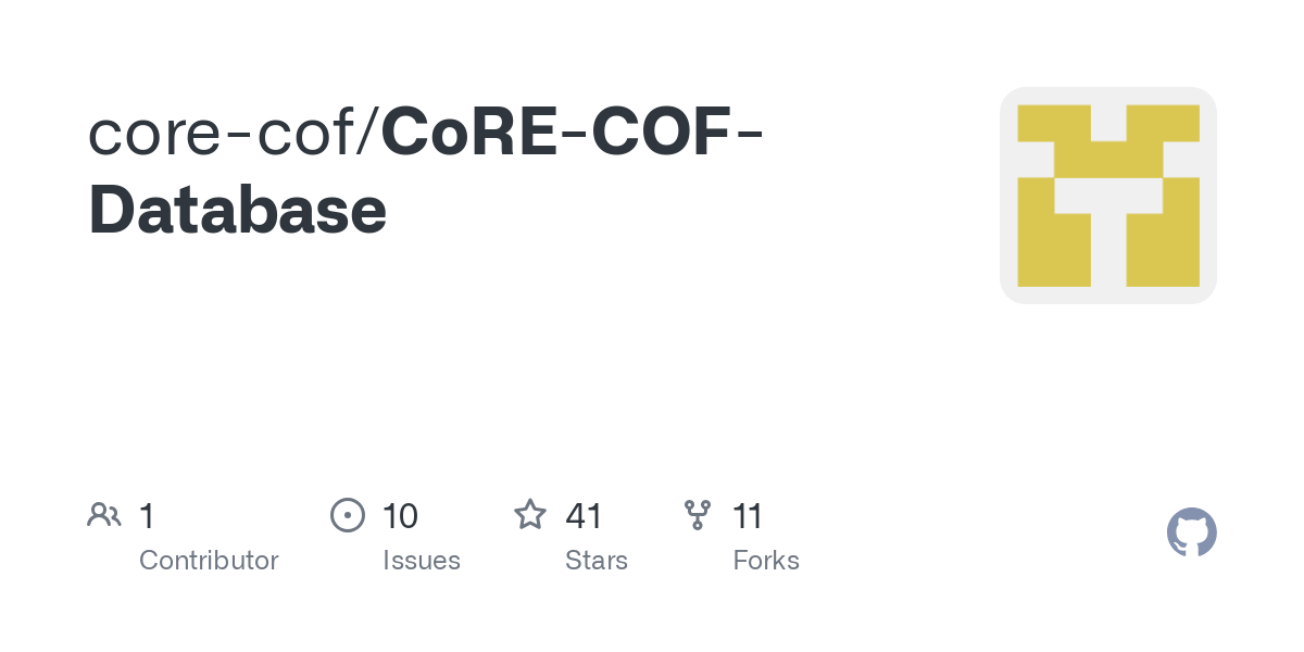 CoRE COF Database