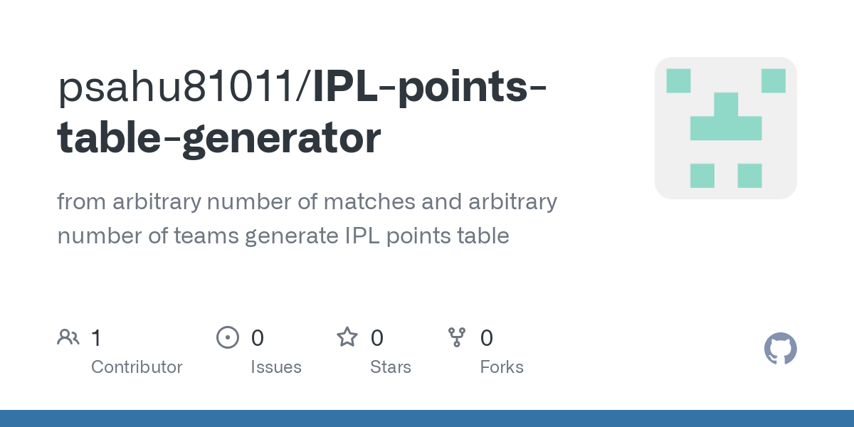 IPL points table generator