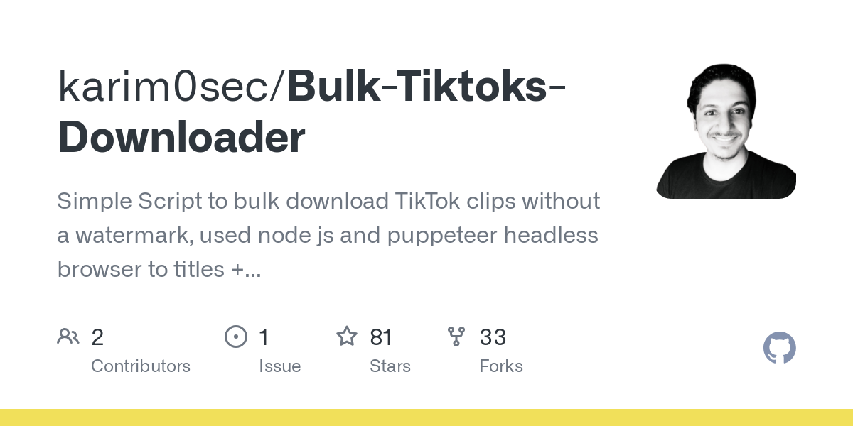 Bulk Tiktoks Downloader