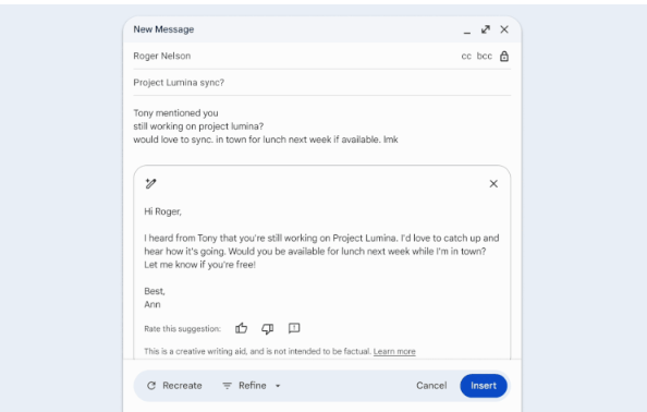 A versão da web do Google Gmail lança a função AI "Write For Me", facilitando a gravação de e -mails - Artigos da IA