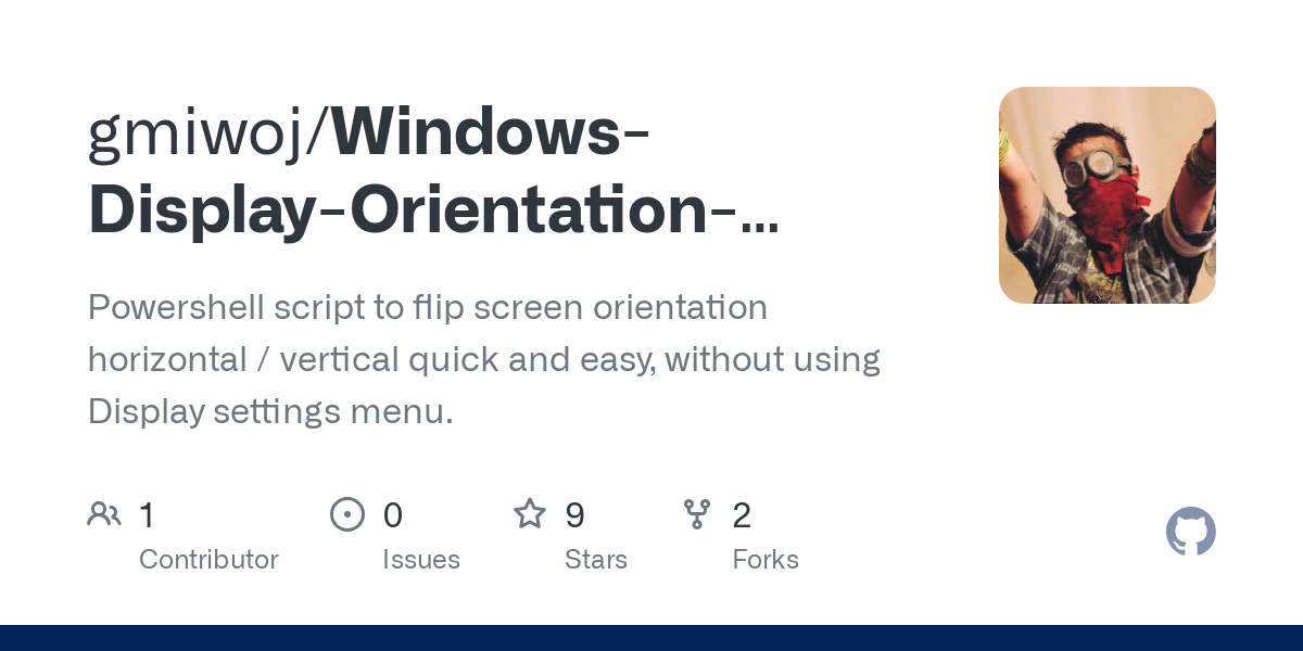 Windows Display Orientation Script