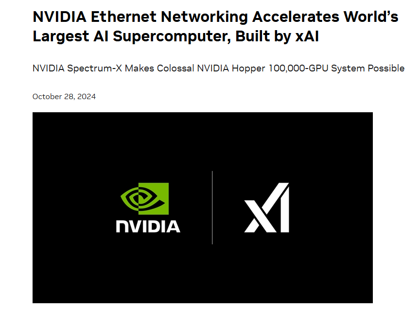 Colossus, o cluster de treinamento de IA mais poderoso do mundo, é lançado oficialmente, e Xai e Nvidia criaram em conjunto - artigos de IA - AI