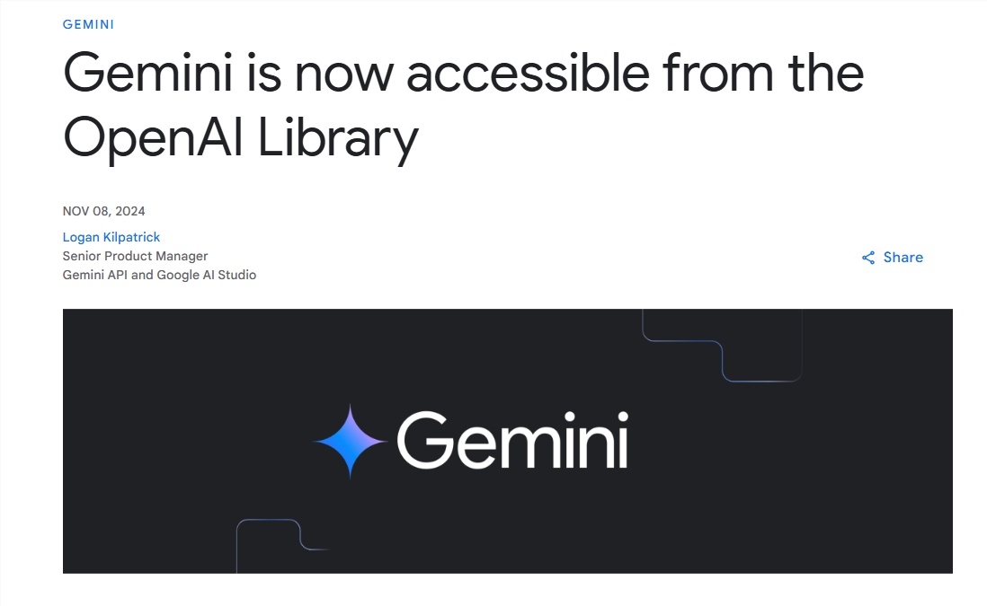 ตอนนี้ Google Gemini API เข้ากันได้กับ OpenAI ช่วยให้นักพัฒนาสลับได้อย่างง่ายดาย - บทความ AI