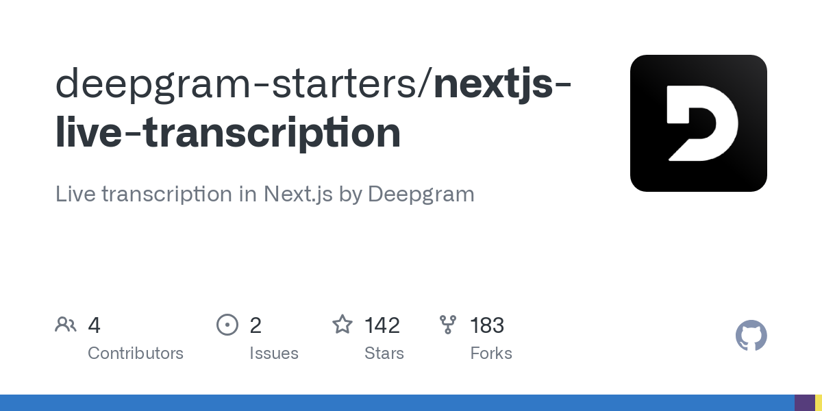 nextjs live transcription