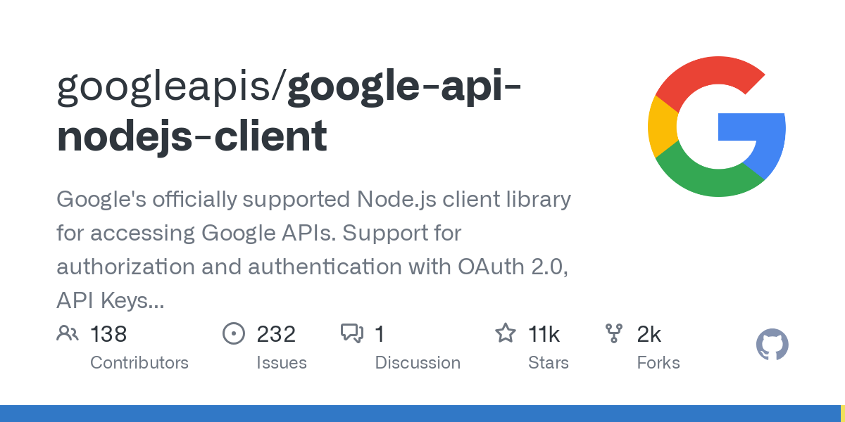 google api nodejs client