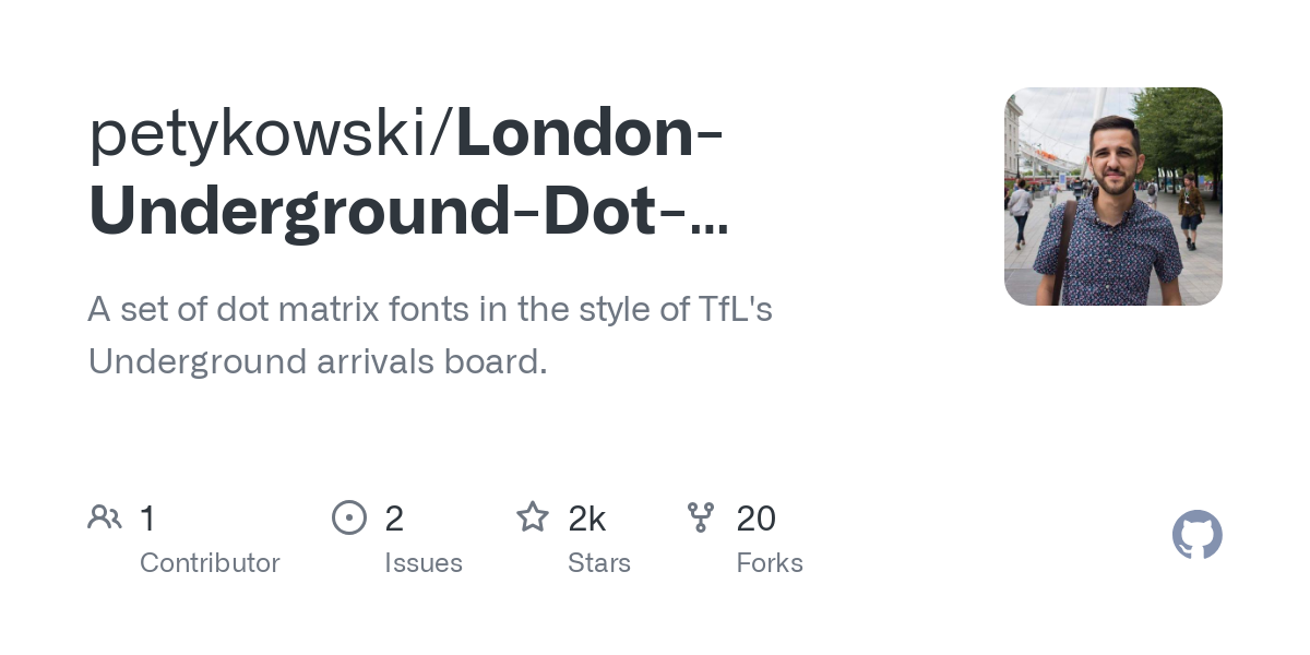 London Underground Dot Matrix Typeface