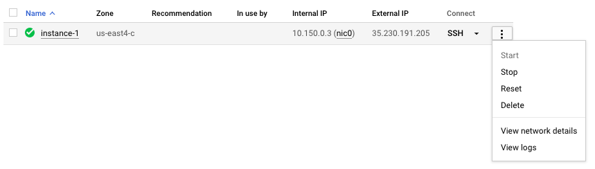 GCP 인스턴스 중지
