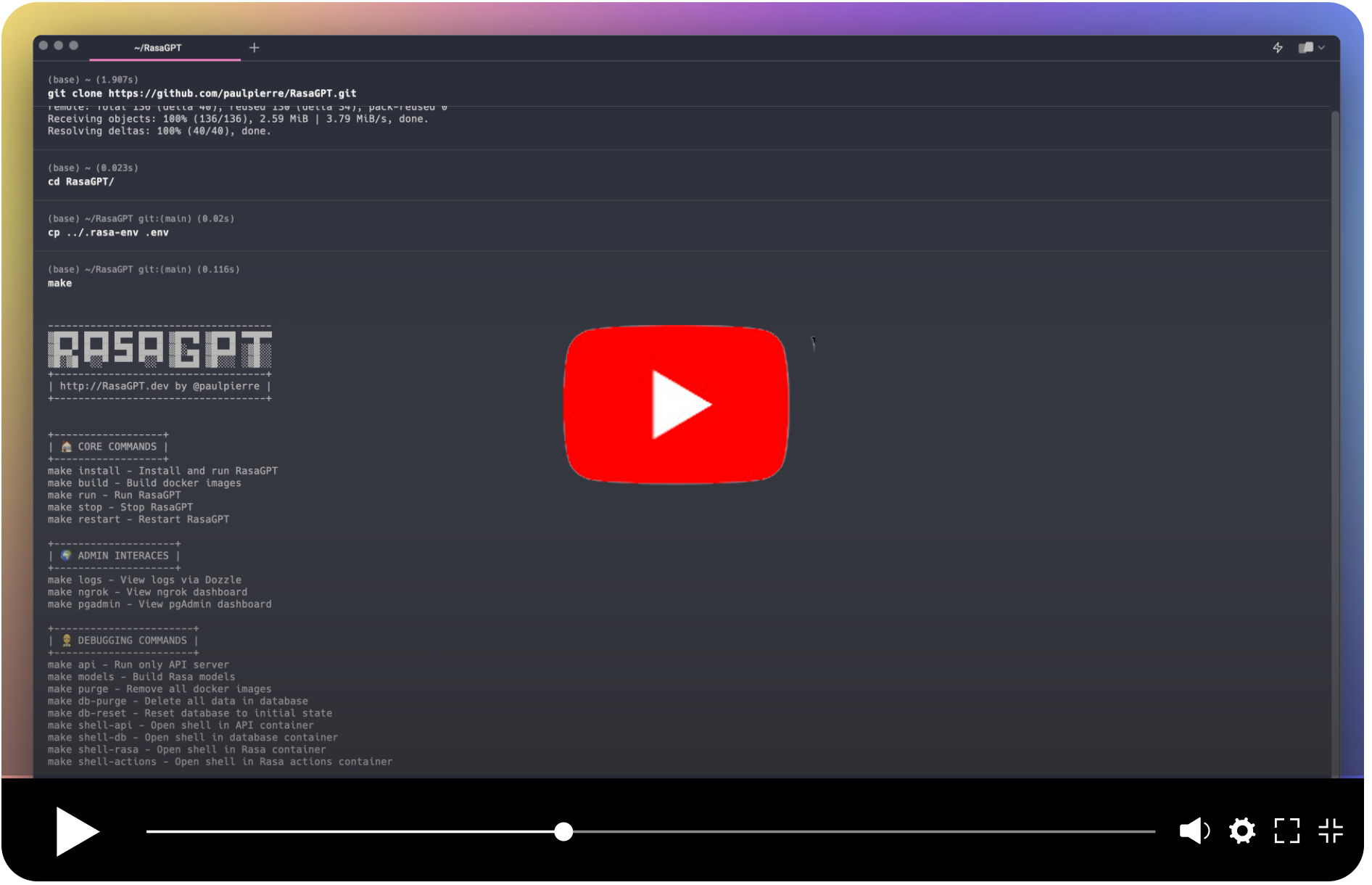 Rasagpt YouTube Video