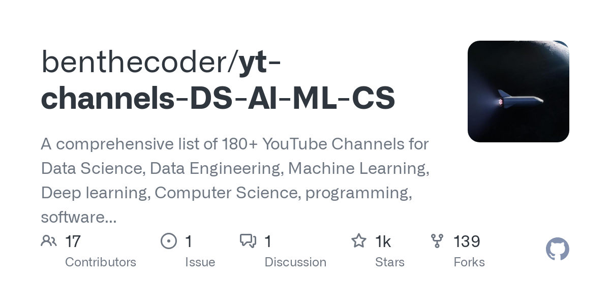 yt channels DS AI ML CS