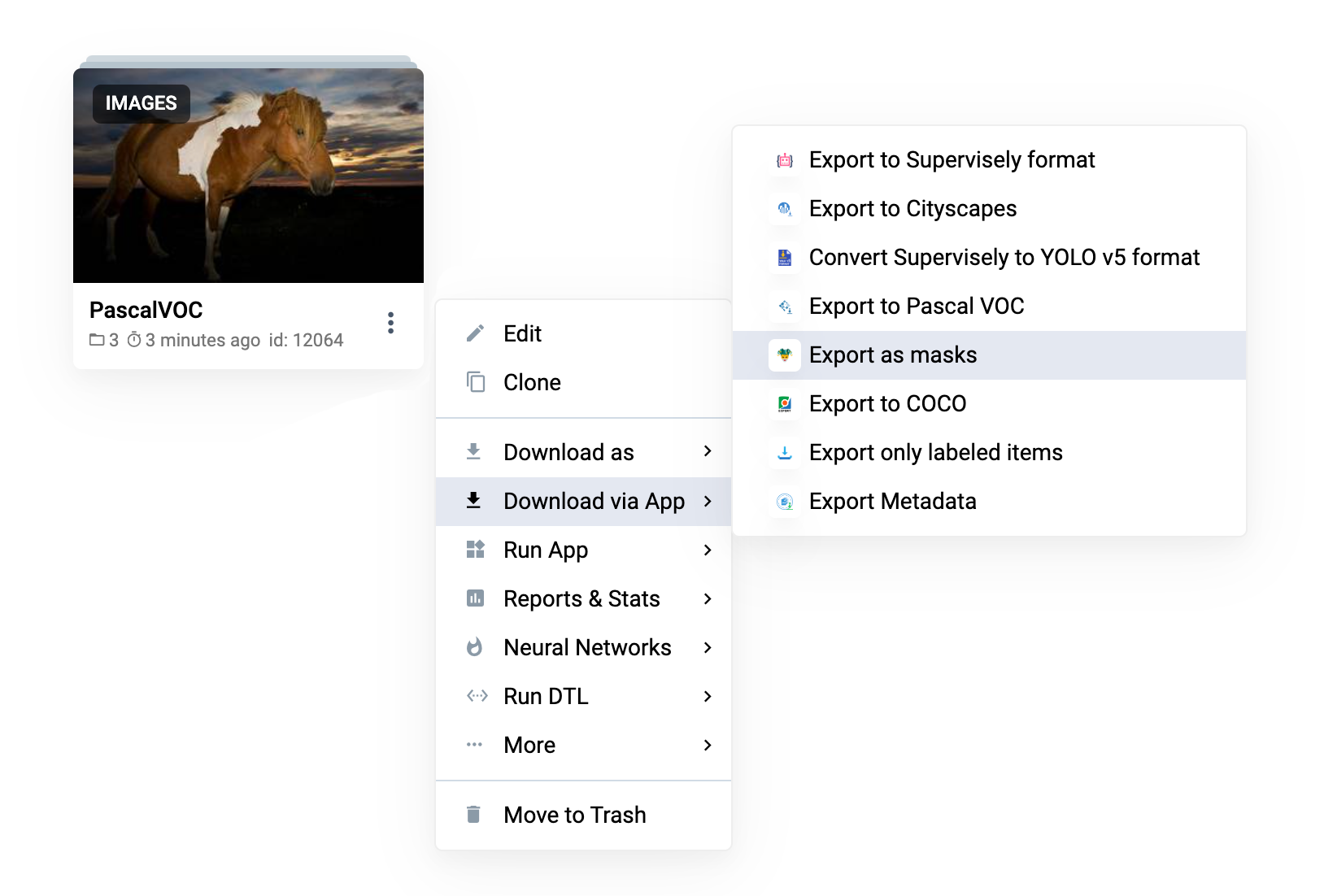 Führen Sie die App aus dem Kontextmenü aus