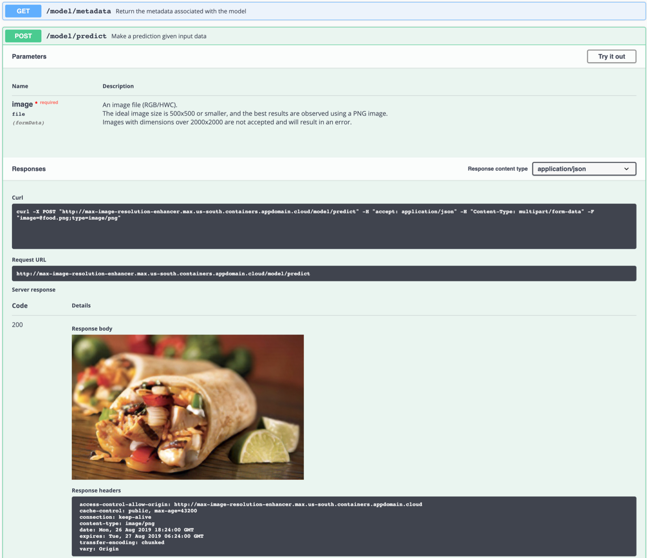 Swagger UI Screenshot