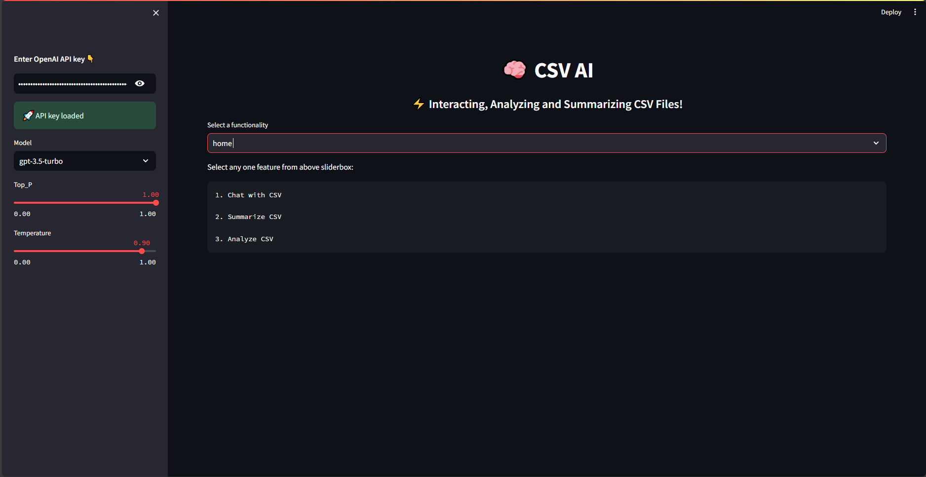 CSV-AI APP الصفحة الرئيسية