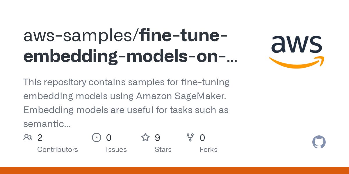 fine tune embedding models on sagemaker