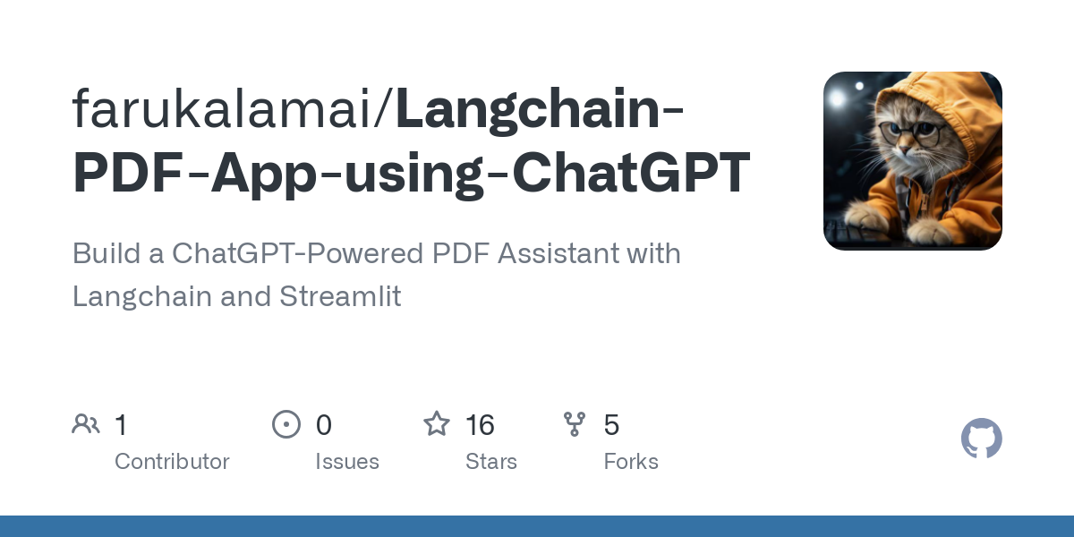 Langchain PDF App using ChatGPT
