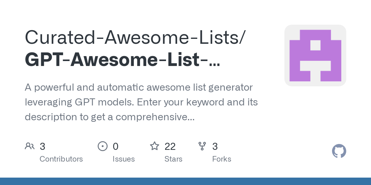 GPT Awesome List Generator
