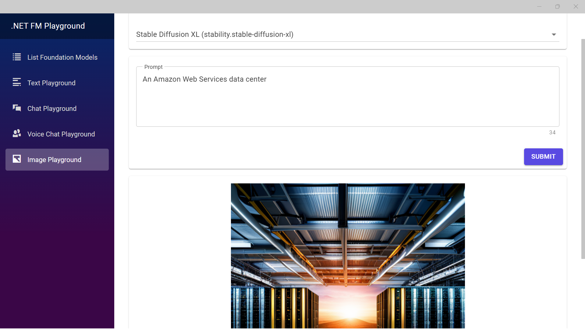 Screenshot of the image playground