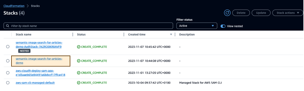 Amazon CloudFormation stacks