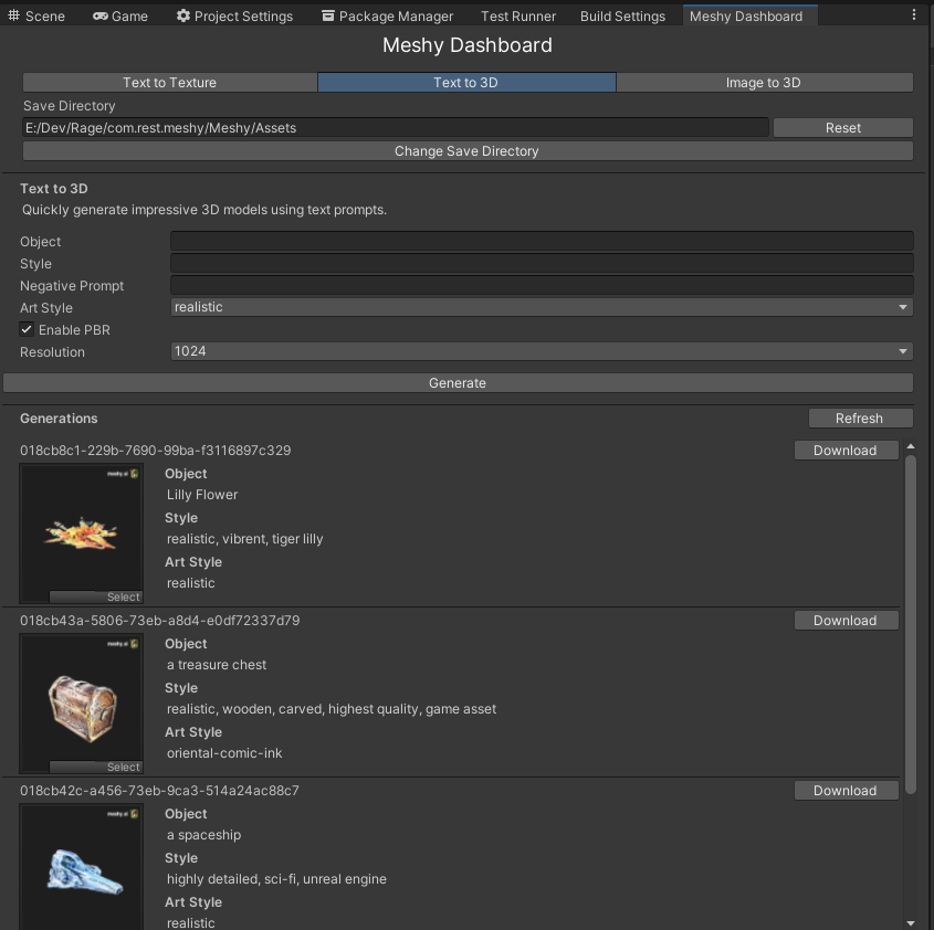 Text-to-3D-Diashboard