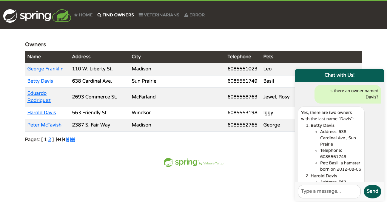 찾기 소유자 메뉴의 스크린 샷