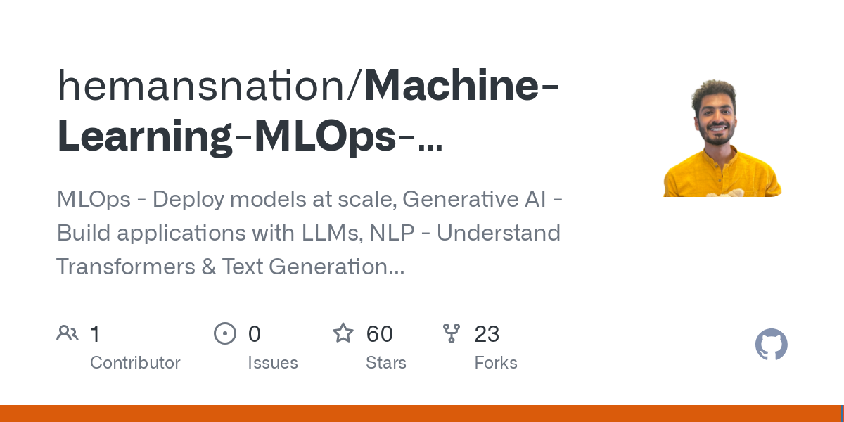 Machine Learning MLOps GenerativeAI NLP CV MLSystem Design