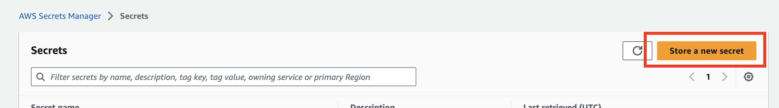 Lagern Sie ein neues Geheimnis