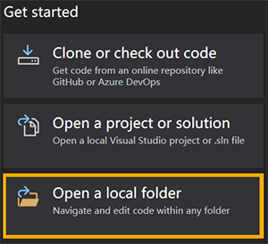 Abra una carpeta local