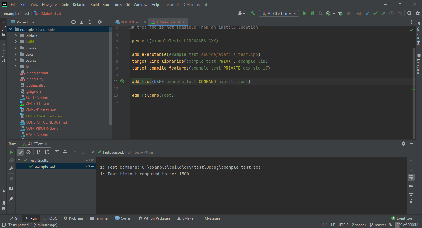 Prueba del proyecto en Clion