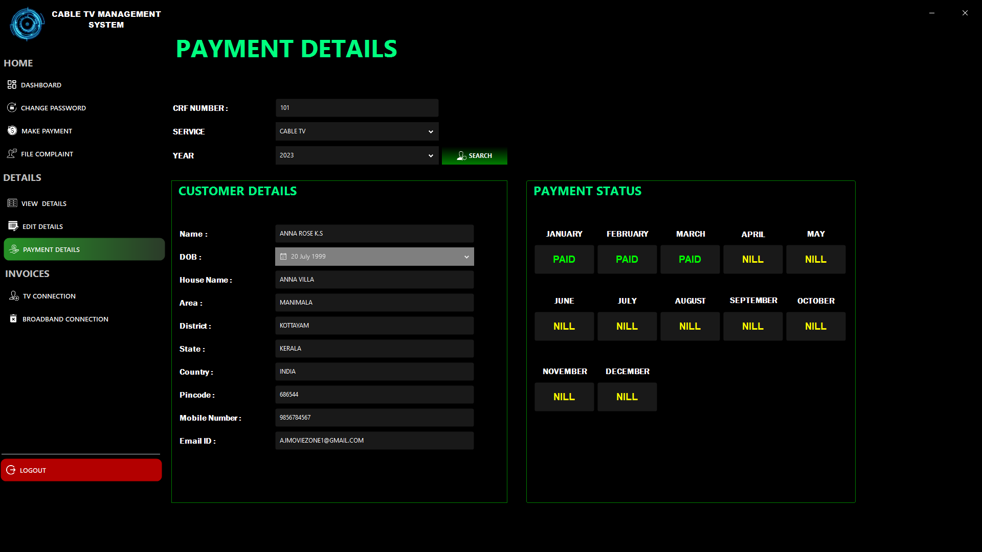 Zahlungsdetails - Kunde