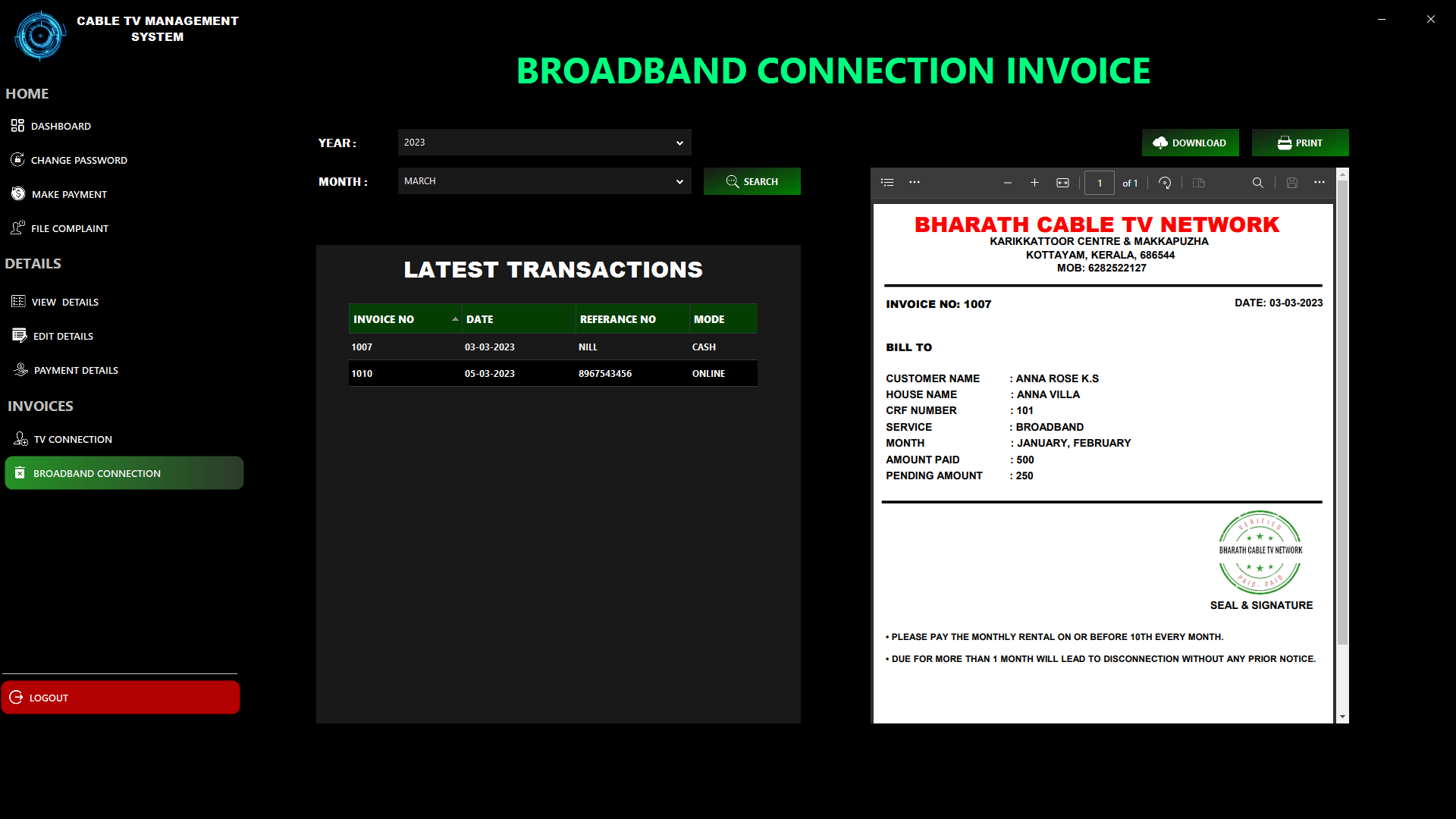 Breitbandrechnung Zuschauer