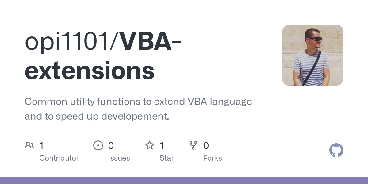 VBA extensions