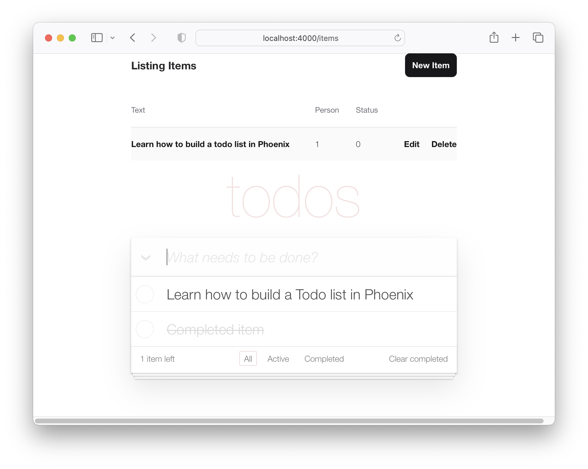 TODOMVC-CSS와의 항목
