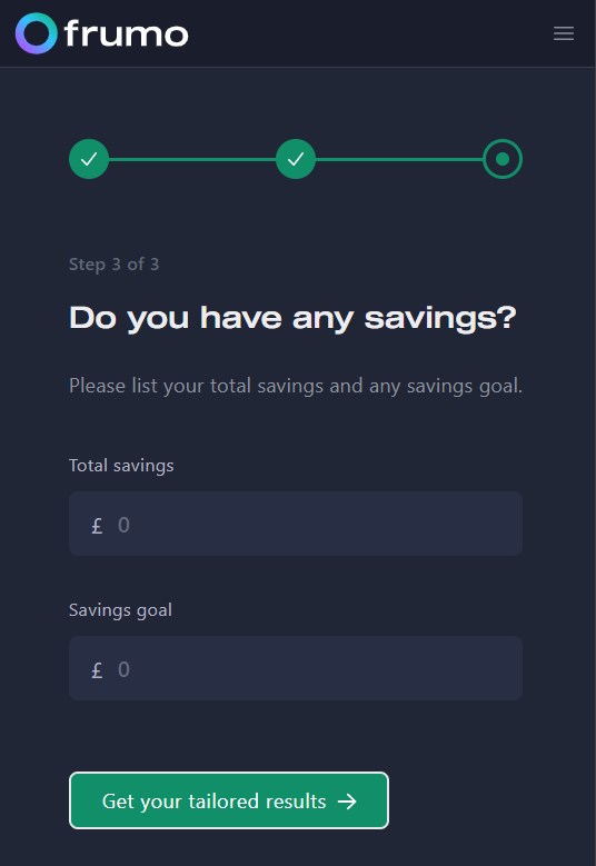 Form Savings Page